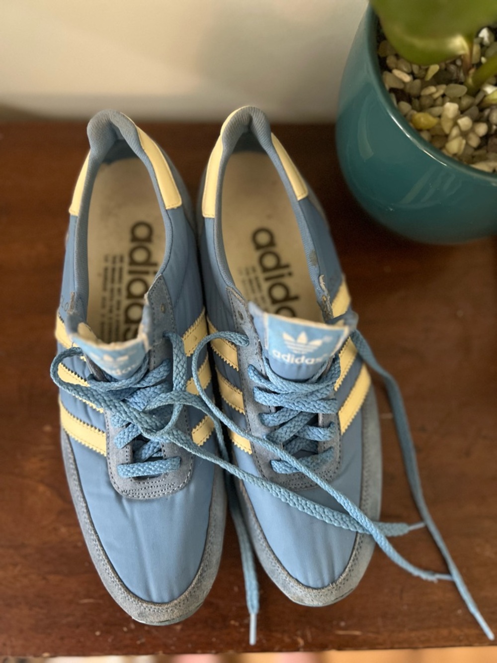 adidas Light Blue and Cream Retro Athletic Sneakers - Picture 9 of 9